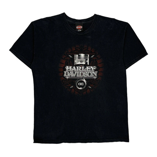 Vanderwest Harley Davidson Graphic T-Shirt - Large Black Cotton