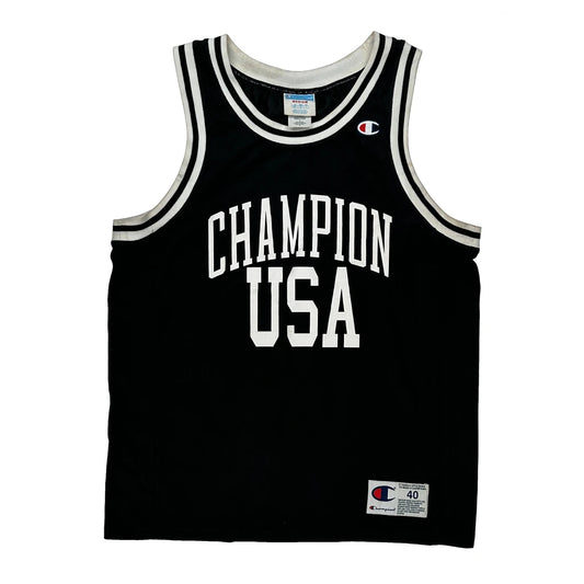 USA Champion Graphic Jersey - Medium Black Polyester