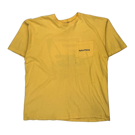 US Sailing Team Nautica Graphic T-Shirt - 2XL Yellow Cotton