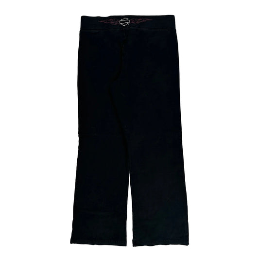 Vintage Motorcycle Harley Davidson Leggings - Large Black Cotton