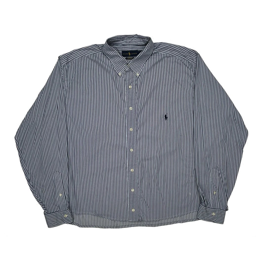 Vintage Ralph Lauren Striped Shirt - XL Blue Cotton