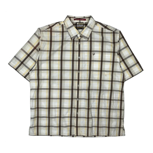 Southpole Checked Short Sleeve Shirt - XL Brown Cotton