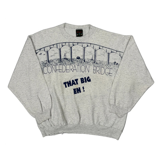Confederation Bridge Thunderbird Graphic Sweatshirt - XL Grey Cotton Blend
