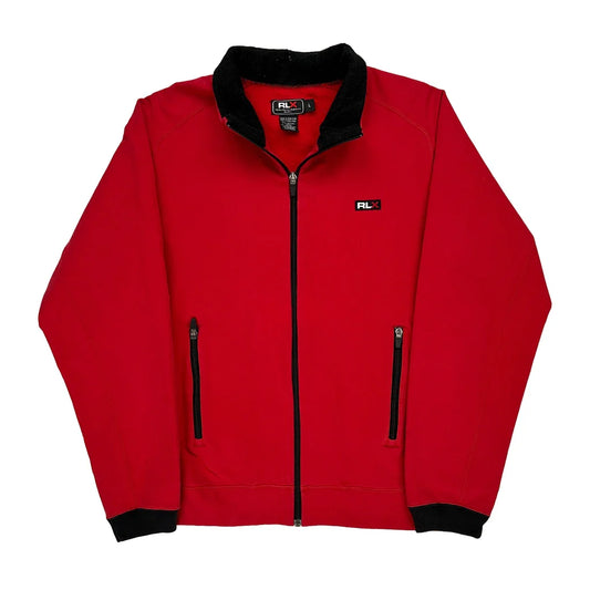Vintage Ralph Lauren Track Jacket - Large Red Cotton Blend