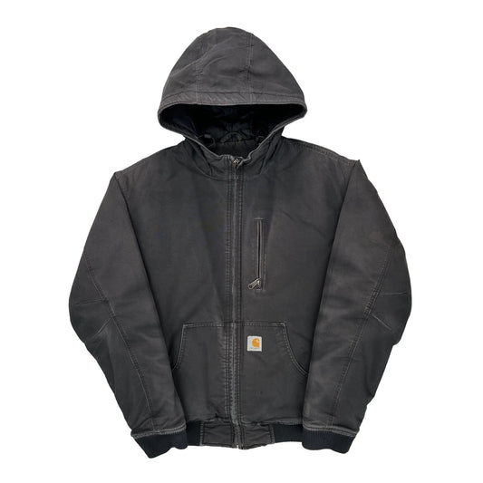 Faded Carhartt Jacket - Medium Black Cotton