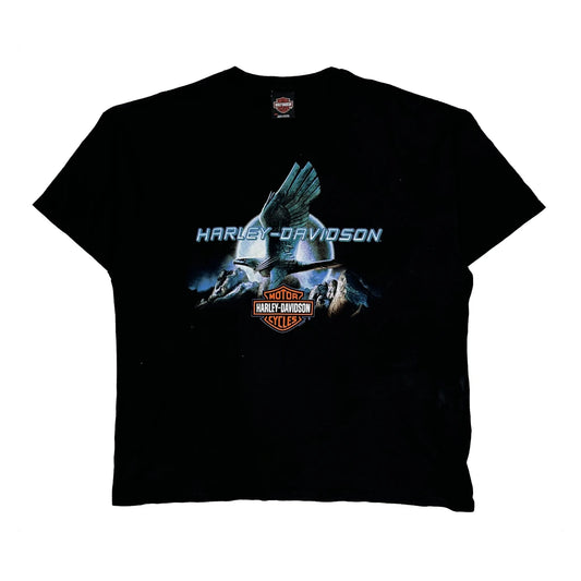 Mile High Aurora, Colorado Harley Davidson Graphic T-Shirt - 2XL Black Cotton