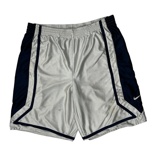 Vintage Nike Striped Sport Shorts - Large White Polyester