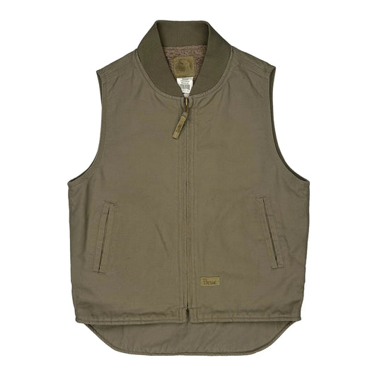 Berne Collared Gilet - Small Khaki Faux Fur