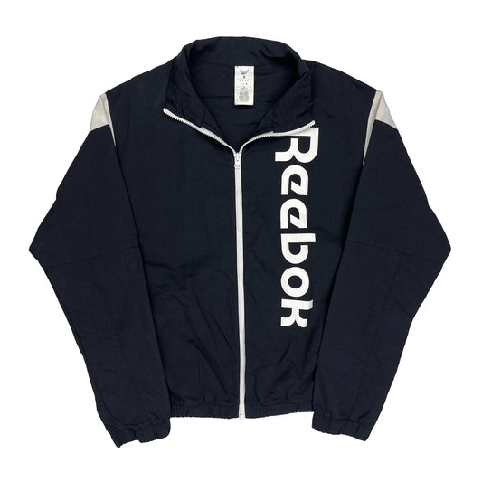 Reebok Spellout Track Jacket - Small Black Polyester