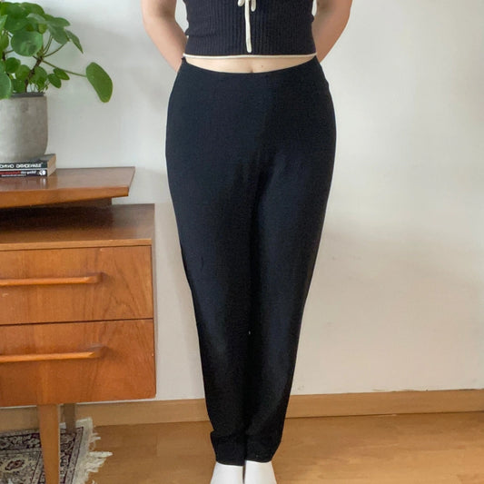 Emporio Armani Trousers - 28W UK 8 Black Polyester Blend