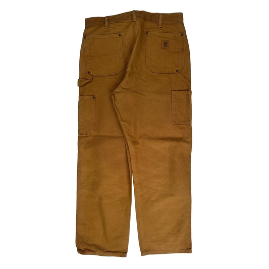 Vintage Brn Carhartt Double Knee Carpenter Trousers - 34W 31L Brown Cotton
