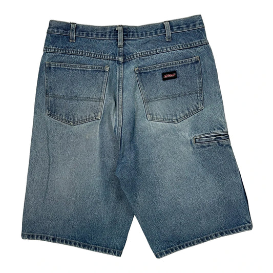 Dickies Baggy Denim Shorts - 32W 10L Blue Cotton