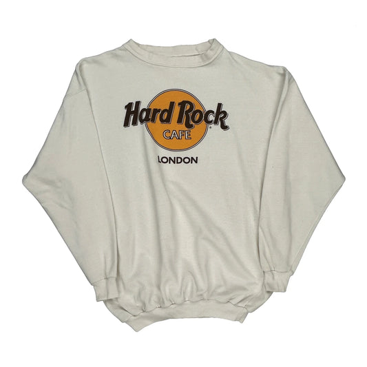 Hard Rock Cafe Graphic Sweatshirt - XL White Cotton Blend