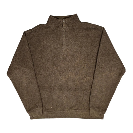 Woolrich 1/4 Zip - Large Brown Wool