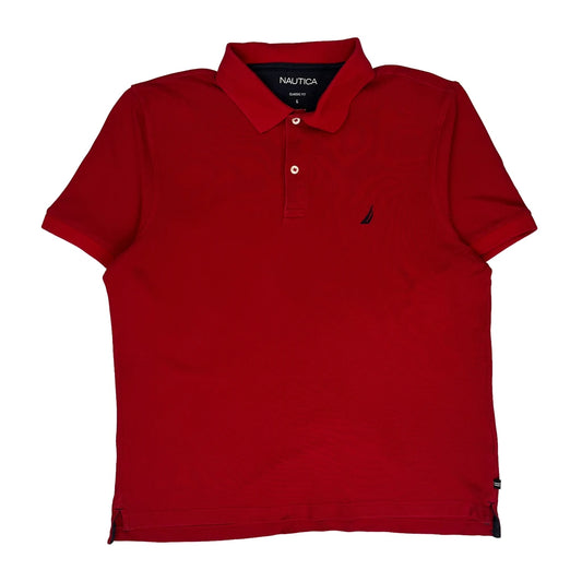 Nautica Polo Shirt - Large Red Cotton