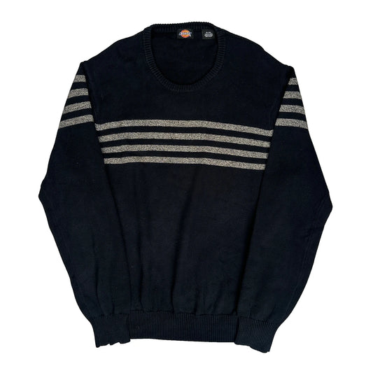 Dickies Striped Jumper - XL Black Knitted