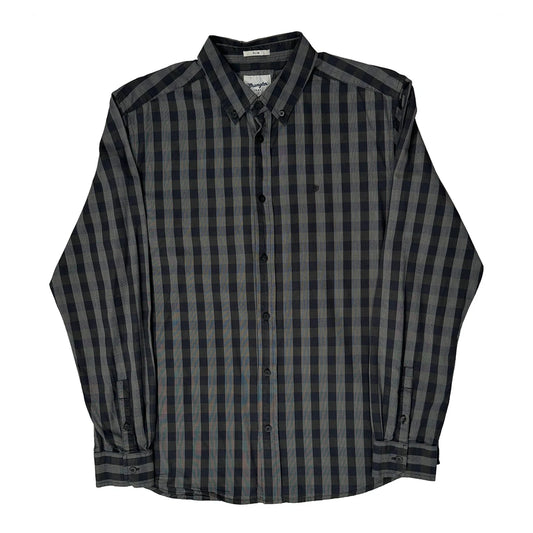 Vintage Wrangler Checked Shirt - XL Grey Cotton