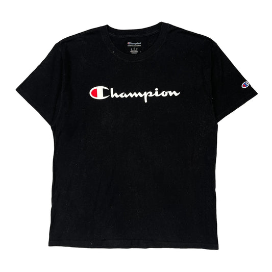 Champion Graphic T-Shirt - Large Black Cotton