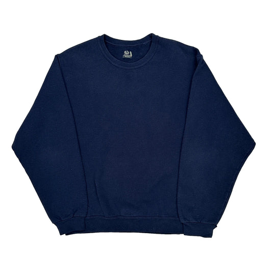 Fruit Of The Loom Sweatshirt - Medium Navy Cotton