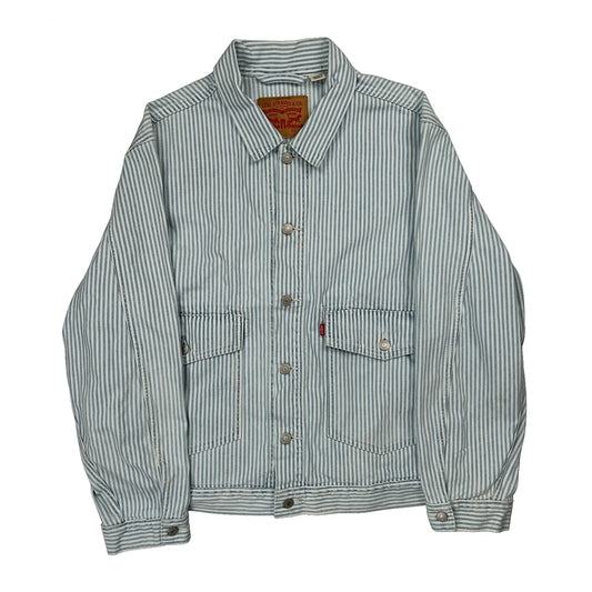 Levis Hickory Striped Denim Jacket - XL Blue Cotton