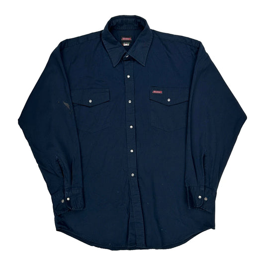 Dickies Shirt - Large Navy Cotton