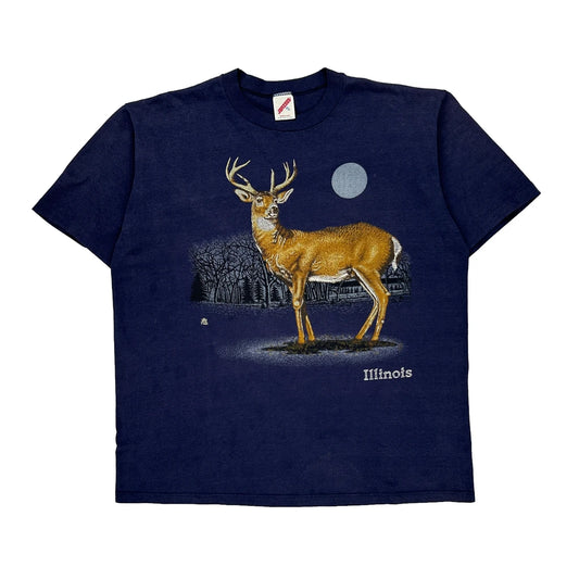 Jerzees Single Stitch T-Shirt - XL Blue Cotton Blend