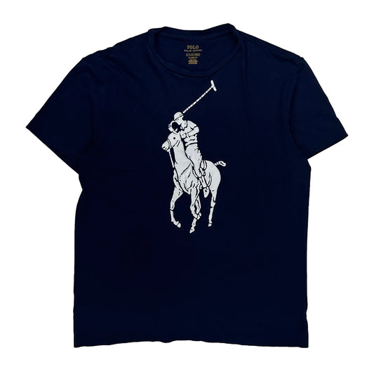 Vintage Polo Player Graphic Polo By Ralph Lauren Graphic T-Shirt - Small Navy Cotton