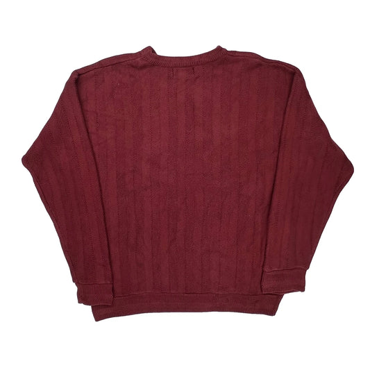 Chaps Ralph Lauren Herringbone Jumper - Large Red Cotton