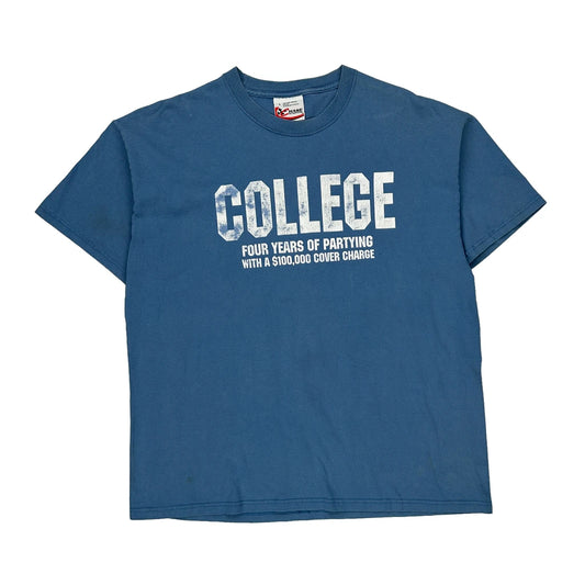 Chase Authentics College T-Shirt - Large Blue Cotton