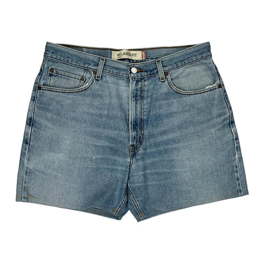 550 Relaxed Fit Levis Denim Shorts - 35W UK 18 Light Wash Cotton