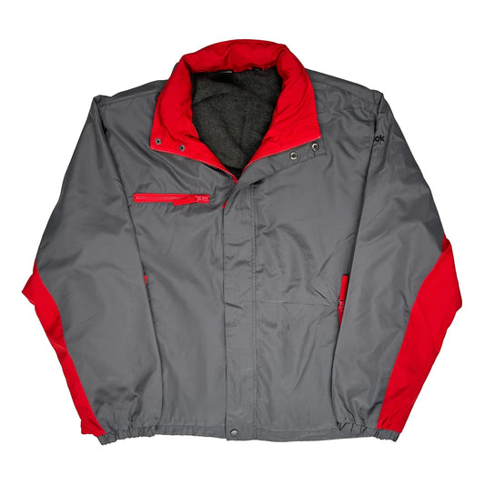 Reebok Windbreaker - Large Grey Polyester