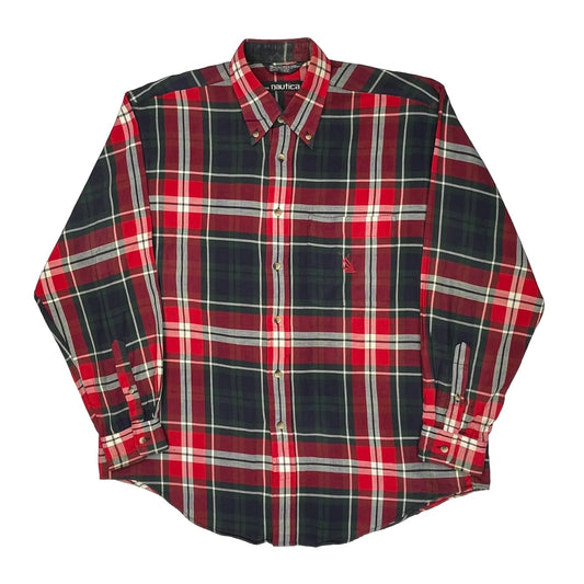 Made In USA Nautica Checked Shirt - Large Red Cotton