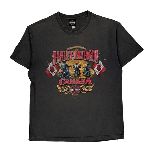 Thunder Bay Harley Davidson Graphic T-Shirt - Large Black Cotton