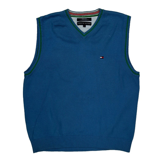 Tommy Hilfiger Sweater Vest - Large Blue Cotton