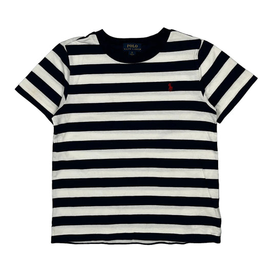 Age 6 Polo By Ralph Lauren Striped T-Shirt - XS Black & White Cotton