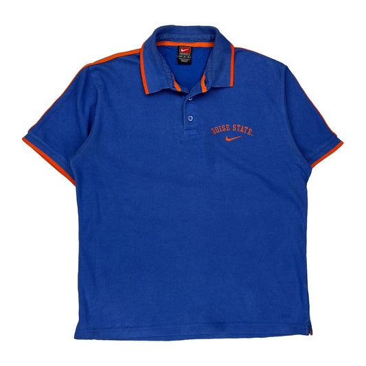 Boise State Nike College Polo Shirt - Medium Blue Cotton