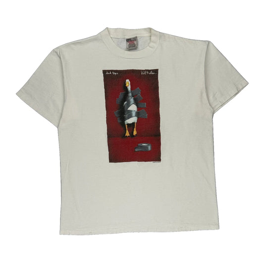 Duck Tape Oneita Single Stitch T-Shirt - XL Red Cotton