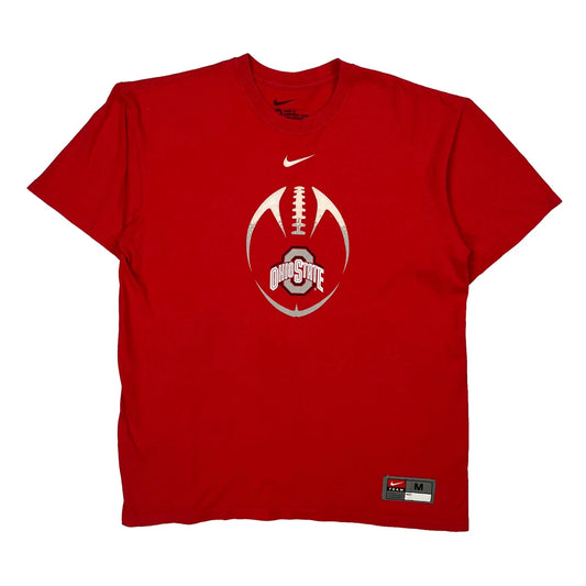 Ohio State Football Nike T-Shirt - Medium Red Cotton