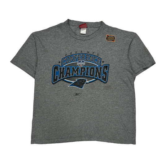 Nfc Conference Champions 2003 Reebok Panthers T-Shirt - Large Grey Cotton