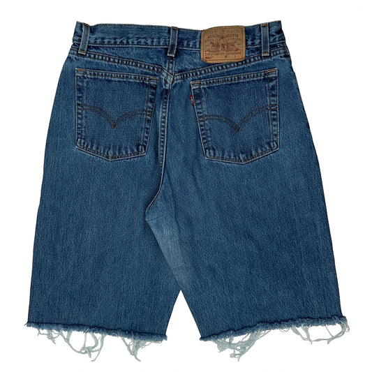Cut Off Levis Denim Shorts - 30W 10L Blue Denim