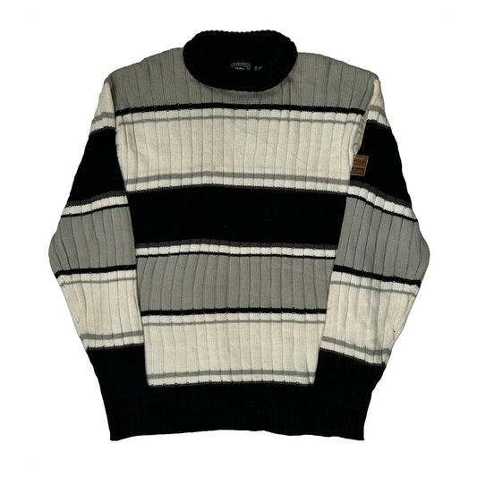 South Pole Striped Jersey - Large Black Knitted