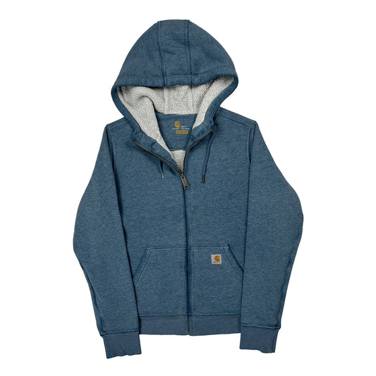 Carhartt Hoodie - Small Blue Cotton Blend