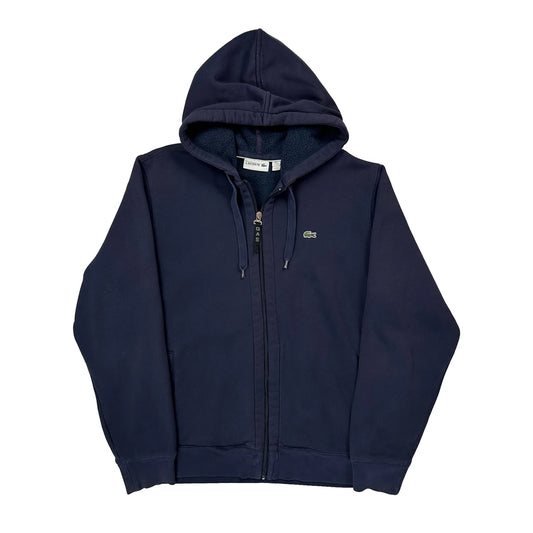Vintage Lacoste Full Zip Hoodie - 2XL Navy Cotton