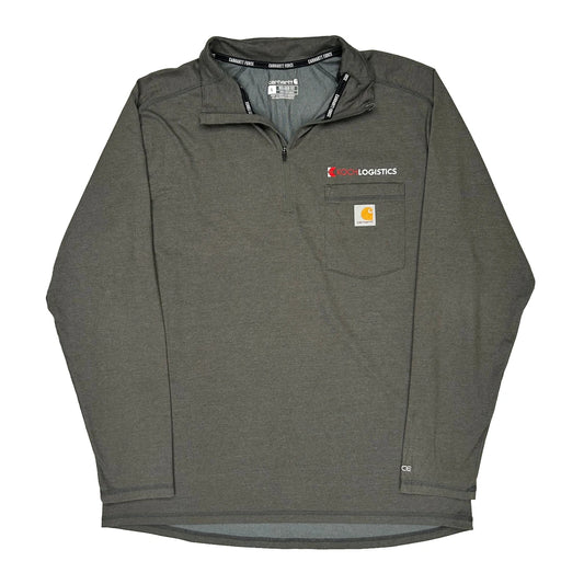 Vintage Carhartt 1/4 Zip - Large Grey Cotton Blend