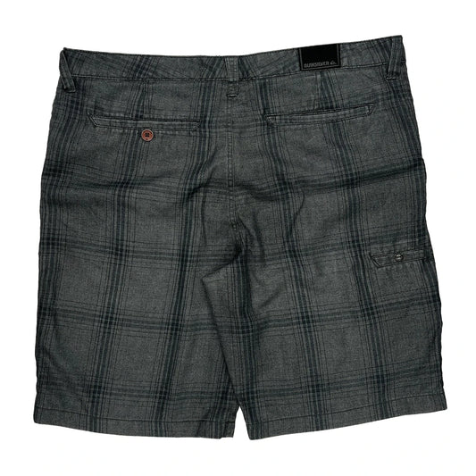 Vintage Quiksilver Checked Chino Shorts - 40W 10L Grey Cotton