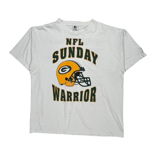 Green Bay Packers Starter Single Stitch T-Shirt - XL White Cotton
