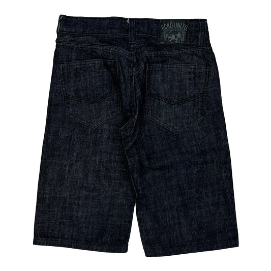 Ecko Unltd Baggy Denim Shorts - 28W 13L Dark Wash Denim