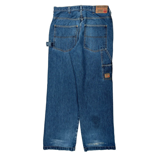 Guess Carpenter Jeans - 33W 32L Blue Cotton