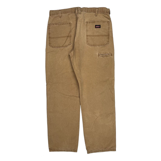 Dickies Carpenter Trousers - 36W 32L Brown Cotton