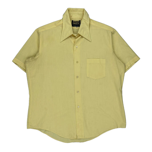Manstyle Short Sleeve Shirt - Large Yellow Polyester Blend